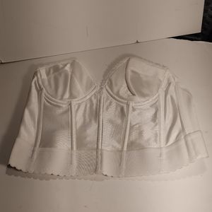White Corset Bra Bustier Size 34C Back Closure Vintage